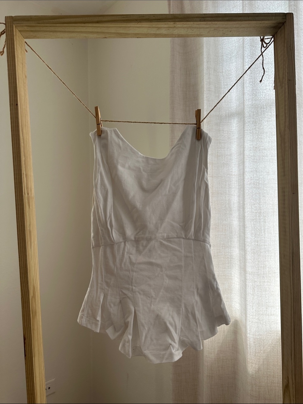 Zara White Sleeveless Peplum Top